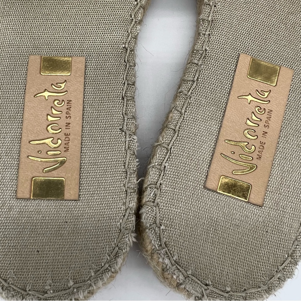 Vidorreta Espadrille Sandals Metallic Studded Slides Flats Size 10 Women - Picture 11 of 17